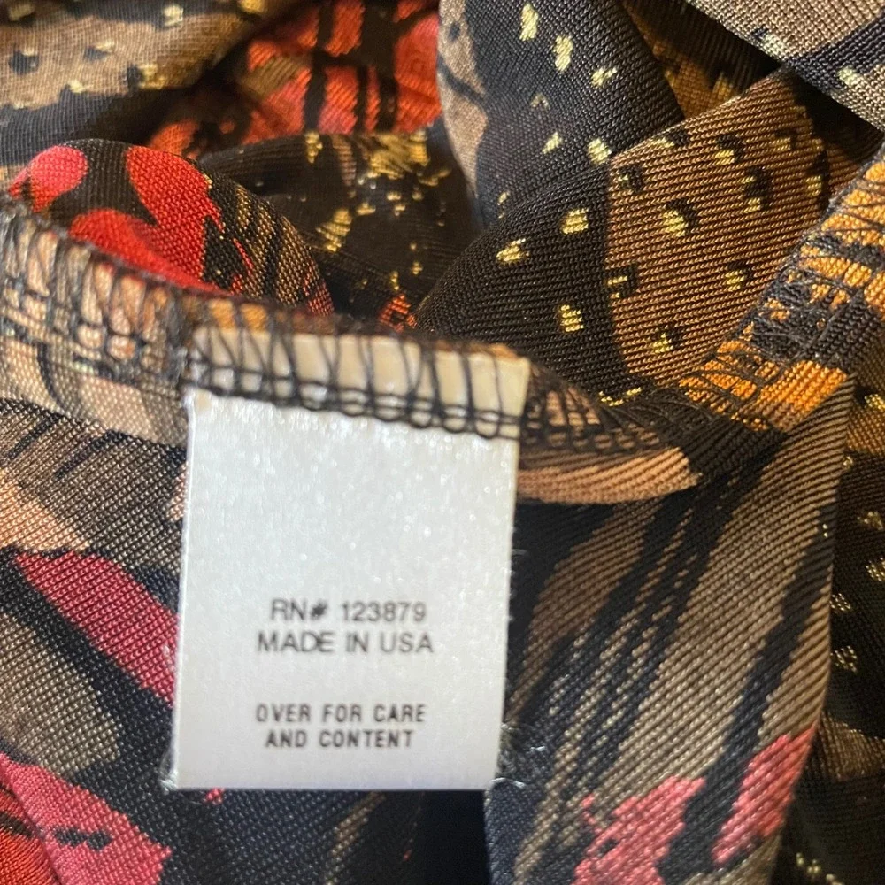 Vikki Vi Womens 2X Duster Cardigan Abstract Geometric Open Front Longline USA